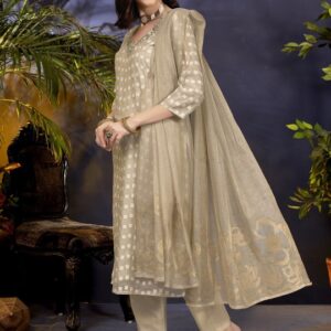 Women Ethnic Motifs Embroidered Regular Beads and Stones Kurta with Trousers & With Dupatta